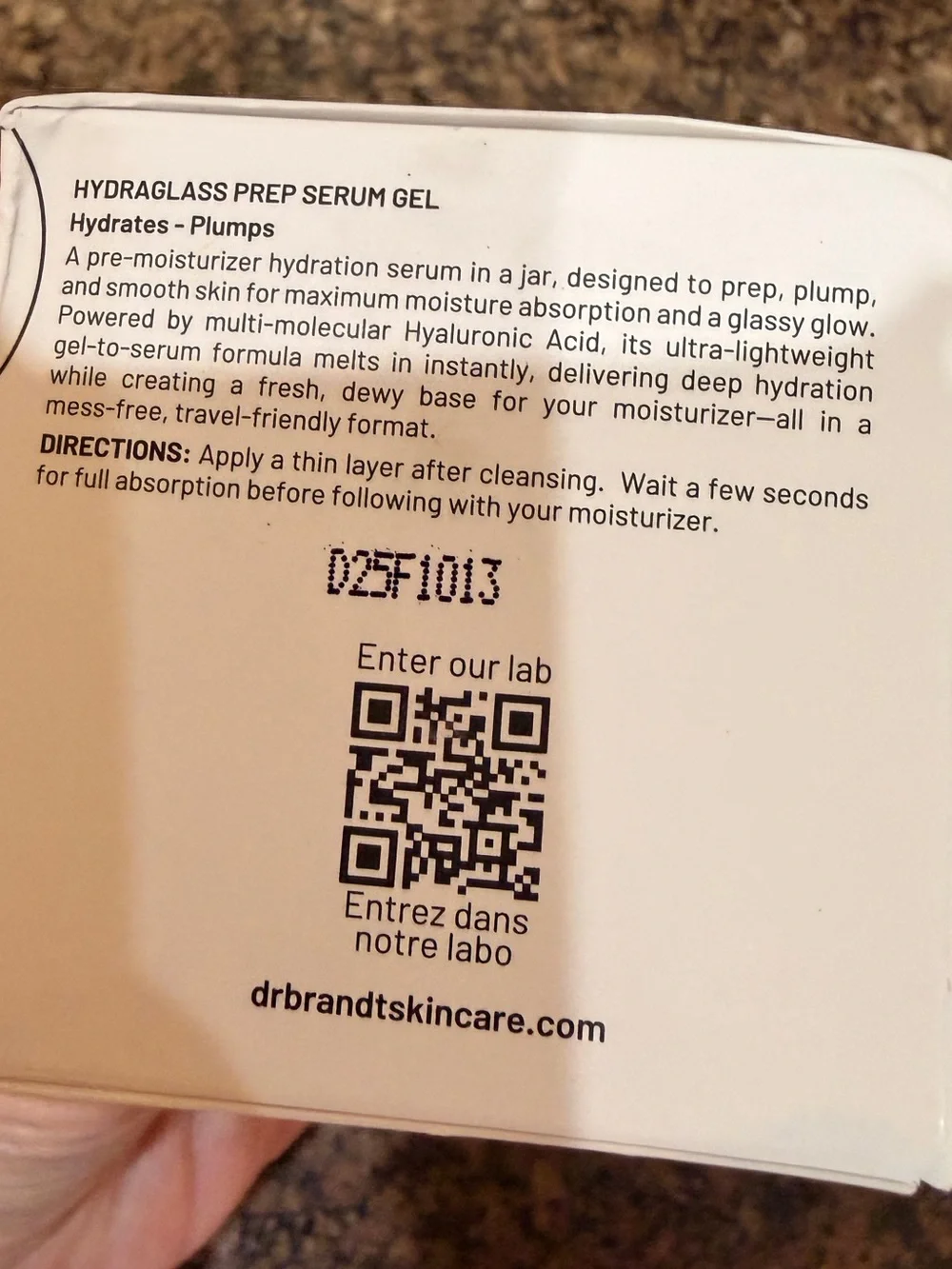 DR. BRANDT SKINCARE Hydraglass Prep Serum Gel NEW